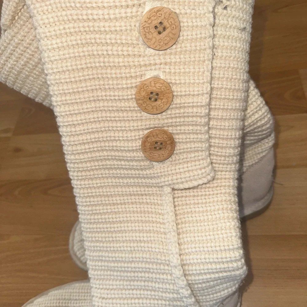 UGG Classic Cardy Boots Cream Knit Classic Short or Tall Boots